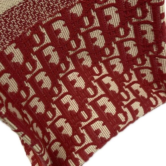 Auth DIOR/ChristianDior Book Tote Large Bag - White Red Jacquard Tote Bag - Picture 15 of 16